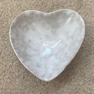 Heart-Shaped White Ceramic Bowl